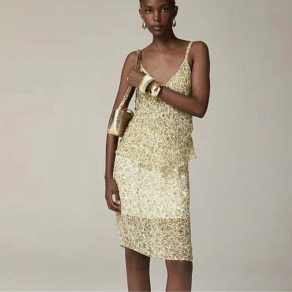 J. Crew Floral Skirt in Yellow and Green
